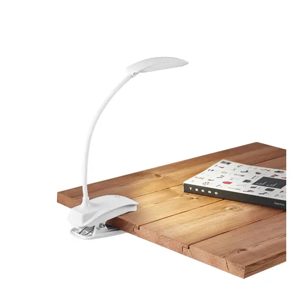 Luminária de mesa Promocional | Luminária de mesa. ABS. Com mola. LED COB com 3 modos de luz (fraco, médio e forte). Autonomia até 20 horas.
